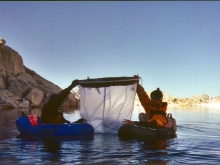 Researcher collecting copepods